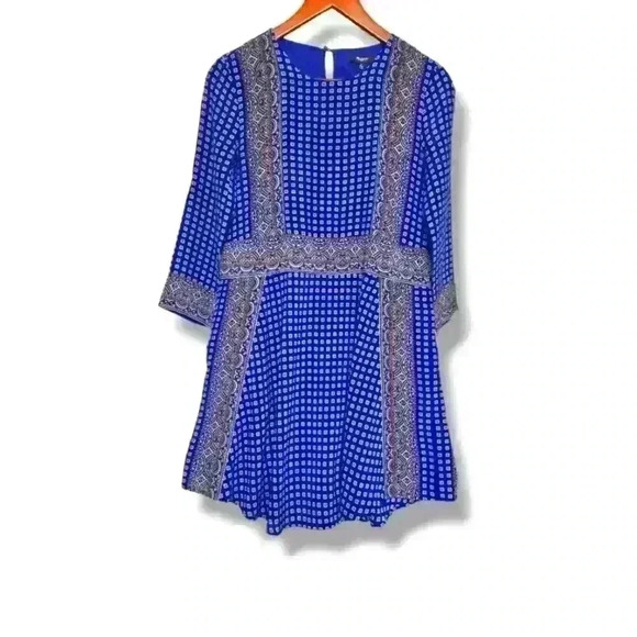 Madewell Dresses & Skirts - Madewell Blue 3/4 Sleeve Crew Neck Sundress